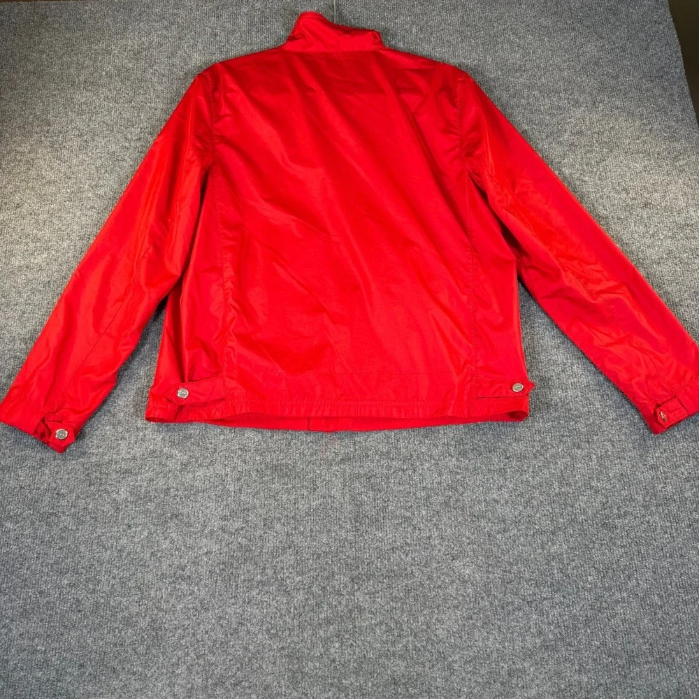 Lauren Active Ralph Lauren Red Windbreaker Womens Large Full Zip Crest #3230